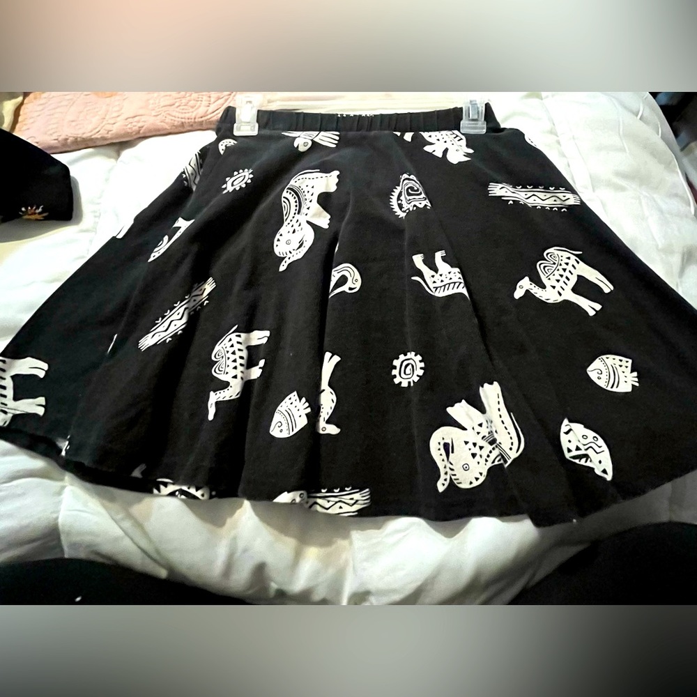 Black skirt with animal